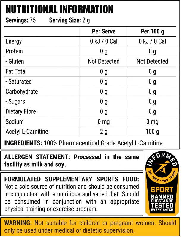 Acetyl L-Carnitine by Faction Labs - Image 2