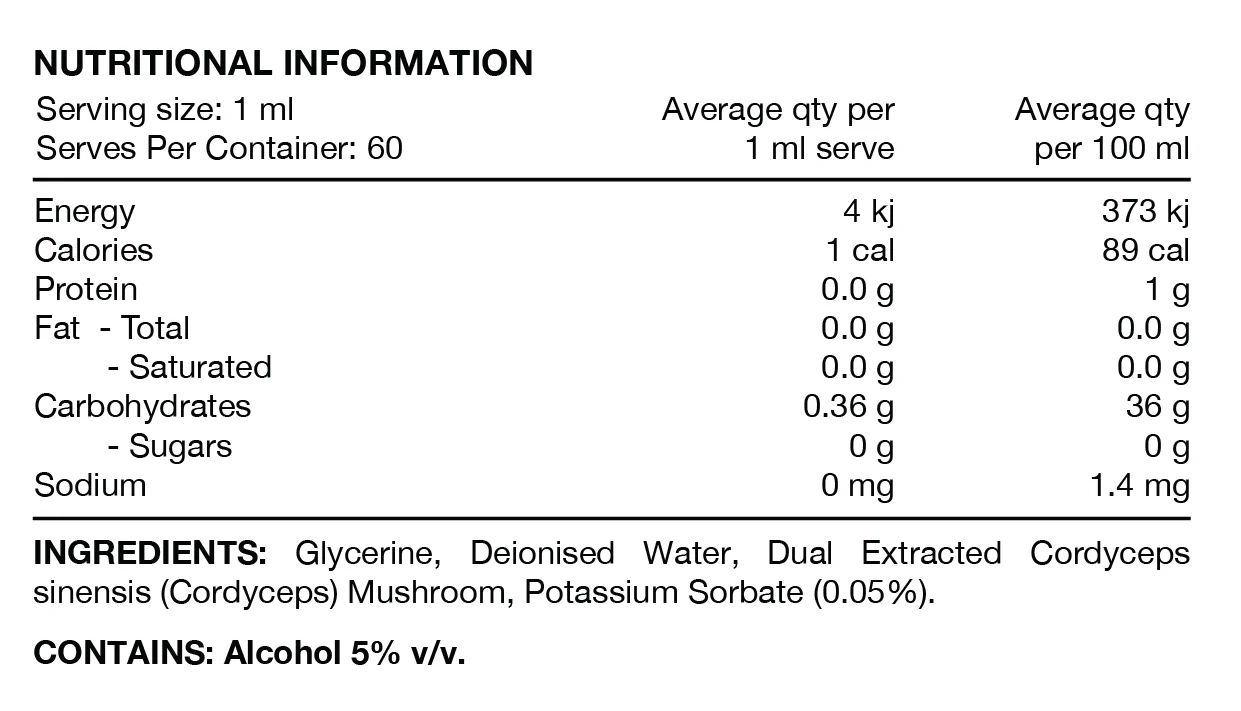 Cordyceps Double Strength Liquid by Switch Nutrition - Image 2