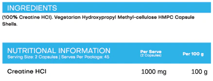 Creatine HCl Capsules by SBN - Image 2