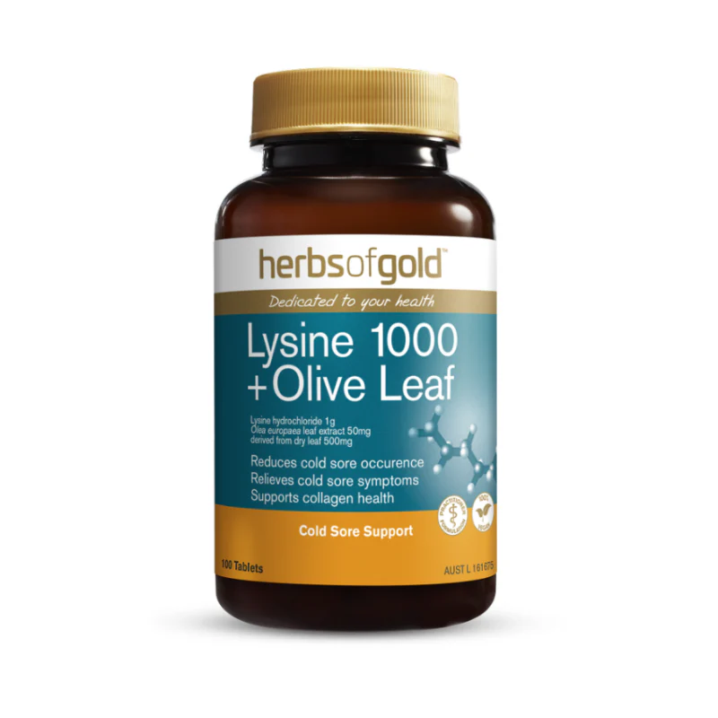Lysine 1000 + Olive Leaf by Herbs of Gold