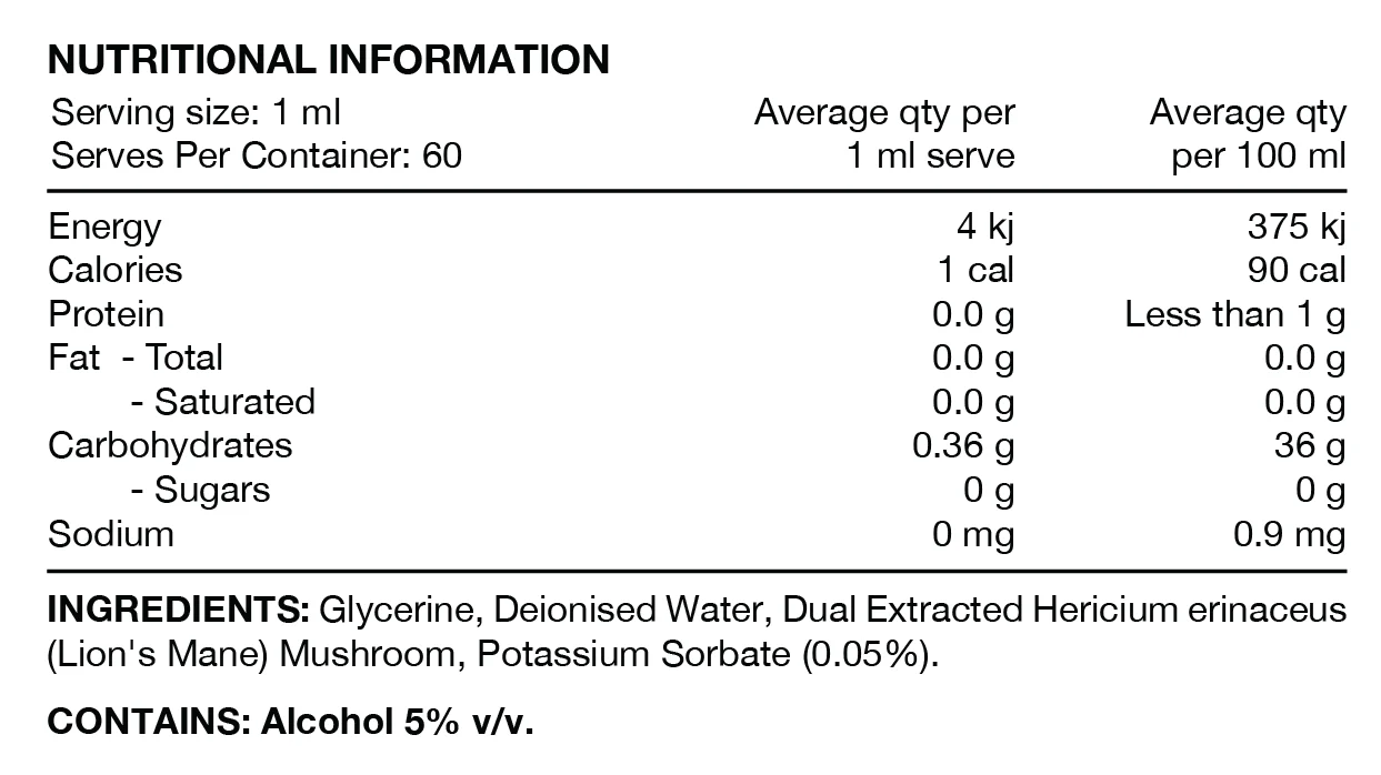 Lions Mane Double Strength Liquid by Switch Nutrition - Image 2