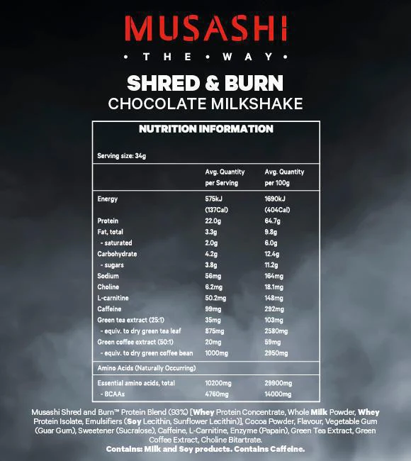 Shred & Burn Protein by Musashi - Image 5