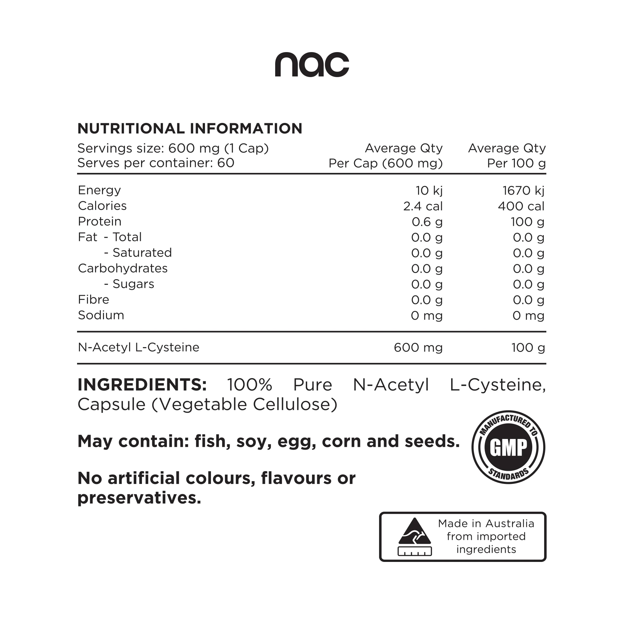 NAC Capsules by Switch Nutrition - Image 2