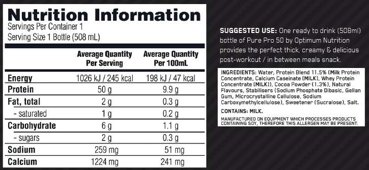 Pure Pro 50 Protein RTD by Optimum Nutrition - Image 7