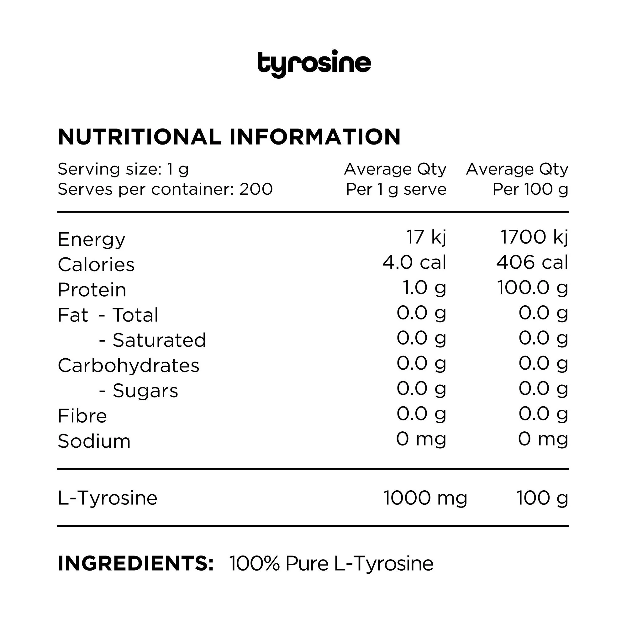 Tyrosine by Switch Nutrition - Image 2