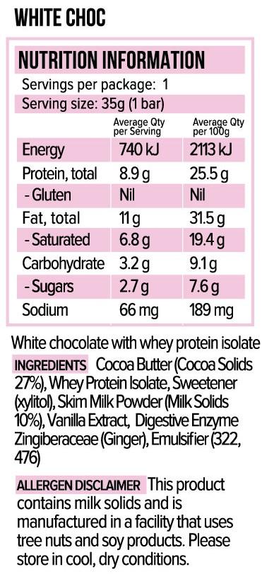 Keto Protein White Chocolate Bar (Small) by Vitawerx - Image 3